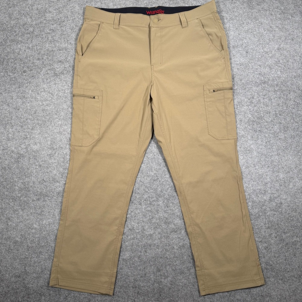 Wrangler ATG Mens Tan Khaki Cargo Pants 38x30 Stretch Outdoor Hiking 1854951